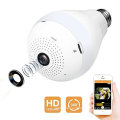 Wireless WiFi Camera 960p HD Indoor Home Monitor with LED Bulb Night Vision Two-Way Audio Motion Detection 360 Degree Wide View Panoramic Fisheye Camera